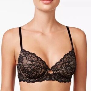 NWT Seductive Comfort Full Coverage 40DDD Calvin Klein Black Lace Bra